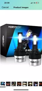 Nighteye H7 LED Headlight Bulbs 72W 9000LM Canbus Error Free High/Low Beam 6500K - Picture 1 of 7