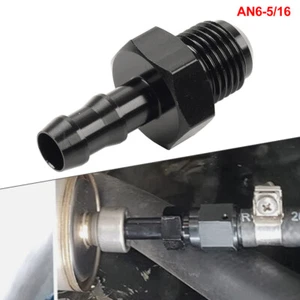 6AN AN6 Male to 5/16" Barb Push on Lock fitting Oil Fuel Hose Adapter Aluminum - Picture 1 of 10