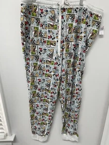 Pantalones de salón pijama auténticos de los parques de Disney blancos estilo cómic XL NUEVOS CON ETIQUETAS 0924 - Imagen 1 de 9