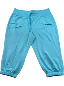 Exertek Sweatpants Womens Size Large Blue Pokets Stretch - Picture 1 of 7