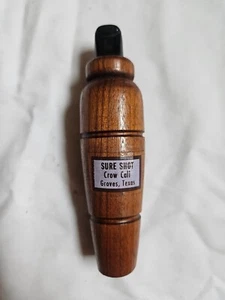 Vintage Sure Shot Crow Call #1200 Black Walnut Wood 4,5" Groves Texas USA - Bild 1 von 1