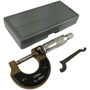 0-25mm Metric Utility Micrometer with Storage Case, 0.01mm Accuracy - Picture 1 of 6