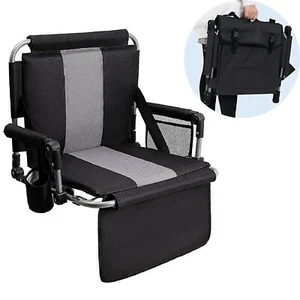 Stadium Seat Portable Folding Padded Stadium Seats for Bleacher Chair Cup Holder - Picture 1 of 10