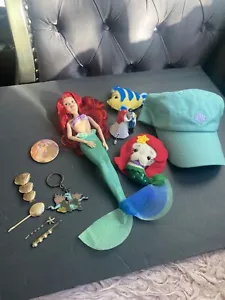 Ariel The Little Mermaid Assorted Lot Dolls, Hair Clips, Cap, Keychain, Button - Picture 1 of 19