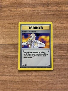 Pokemon Blaine's Gamble - WOTC Gym Heroes Common 121/132 1ª Edición 2000 DMG - Imagen 1 de 2