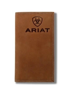 Ariat Portafoglio Uomo Rodeo Logo Marrone in rilievo, A3548044 - Foto 1 di 6