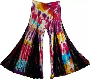 Sacred Threads Hippie Boho Festival Tie Dye Stretch Palazzo Harem Pants 223171 F - Picture 1 of 5