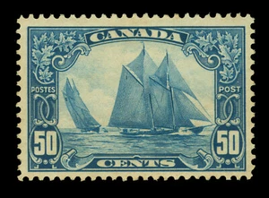 CANADA 1929 Sail ship "Bluenose" 50c dark blue Scott # 158 mint MH - Picture 1 of 2