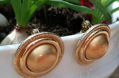 Monet Vintage Ohrclips Clips vergoldete Ohrschmuck Rund - Bild 1 von 4