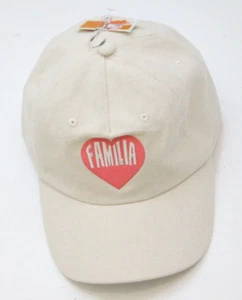 New Familia Heart Beige Pink Cotton Baseball Style Hat Strap Back Mans Men's M40 - Picture 1 of 5