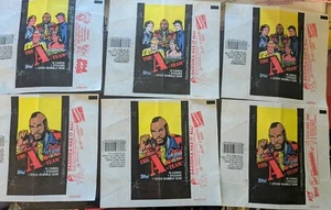 LOT OF 6 THE A-TEAM MR. T 1983 TOPPS EMPTY WAX WRAPPERS 3 OF MR. T & 3 OF TEAM - Picture 1 of 8
