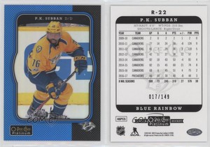2017-18 O-Pee-Chee Platinum Retro Rainbow Blue /149 PK Subban #R-22