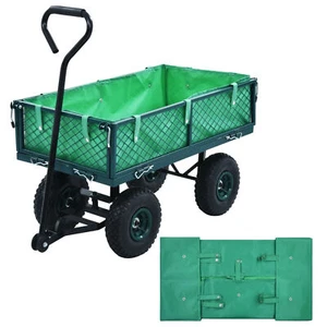 Heavy-Duty Steel Utility Garden Cart Liner Green 86 X  X 22  R6D1 - Picture 1 of 4