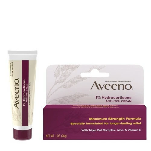 Johnson and Johnson Aveeno One Percent Hydrocortisone Anti-Itch Cream, 1 Ounce -- 24 per case.
