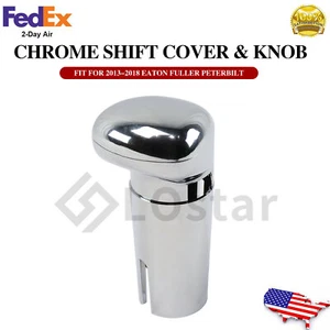 Chrome Shift Cover & Knob For 13/18 Eaton Fuller Peterbilt Kenworth Freightliner - Picture 1 of 7