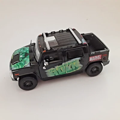 2002 悍马 H2 漫威令人难以置信的绿巨人皮卡车 Maisto 黑色 1/25 宽松阅读 — 第 1/4 张图片