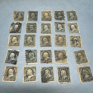 25 US 1 cent Benjamin Franklin  Triangles in corners     Used  (lot 18 File 120) - Picture 1 of 1