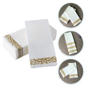 50 Pezzi Tovagliolo di Carta Stampato Dorato Tovaglioli Decorativi per Bambini - Foto 1 di 12