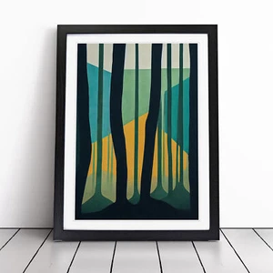 Powerful Forest Abstract Framed Canvas Wall Art Print Poster Picture, Home Decor - Foto 1 di 8