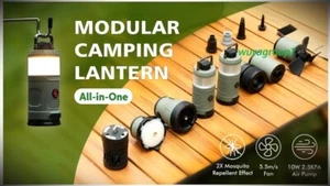 Lanterne de camping modulaire 8-1 kit multi-outils 5000mAh Rechgr urgence essentielle - Photo 1 sur 6
