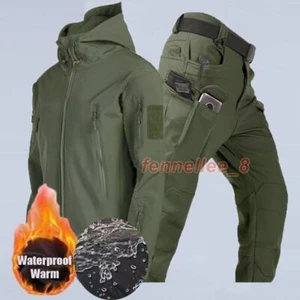 Trousers Waterproof Sets Men's Tracksuits Thermal Jackets Coat Camping Hiking US - Picture 1 of 44