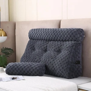 Wedge Headboard Pillows + a Long and Short Head Roll Pillows Bed Wedge Pillow fo - Picture 1 of 6