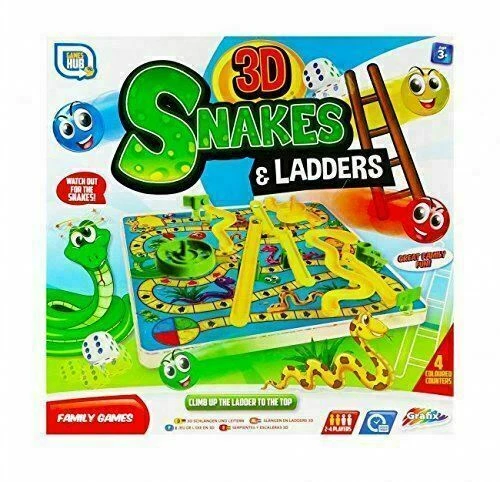 Grafix 3D Snakes and Ladders Kids Board Game