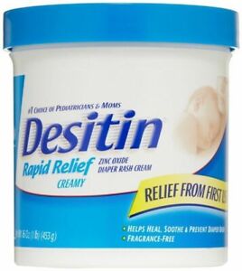 Desitin Diaper Rash Cream Rapid Relief 16 oz 453 g Fragrance-Free,