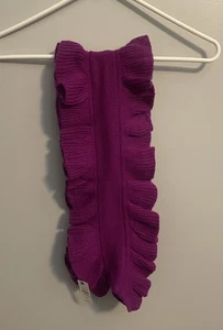 "Bufanda con volantes Talbots azúcar ciruela tejida 6 x 72"" Preppy" - Imagen 1 de 6