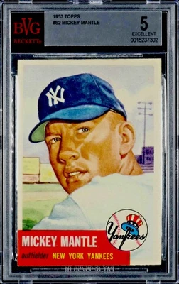 Mickey Mantle Beckett 1953 Topps #82 en muy buen estado 5 ex gran atractivo visual Foto 1 de 2