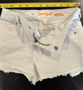Girls White Jean Shorts - Ultimate Stretch, Size M (8) - Cat & Jack *CUTE!* - Picture 1 of 4