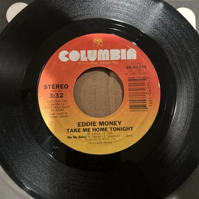 Eddie Money 7" 45  Take Me Home Tonight & Calm B4 The Storm Columbia  EX - Image 1 of 4
