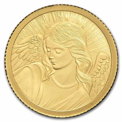Liberia 2025 1/200 oz oro prueba ángel de la guarda Foto 1 de 4