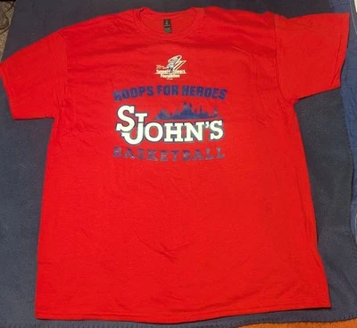 St Johns Basketball XL T-Shirt Red Storm "Hoops For Heroes" Tunnel To Towers MSG - Image 1 of 3