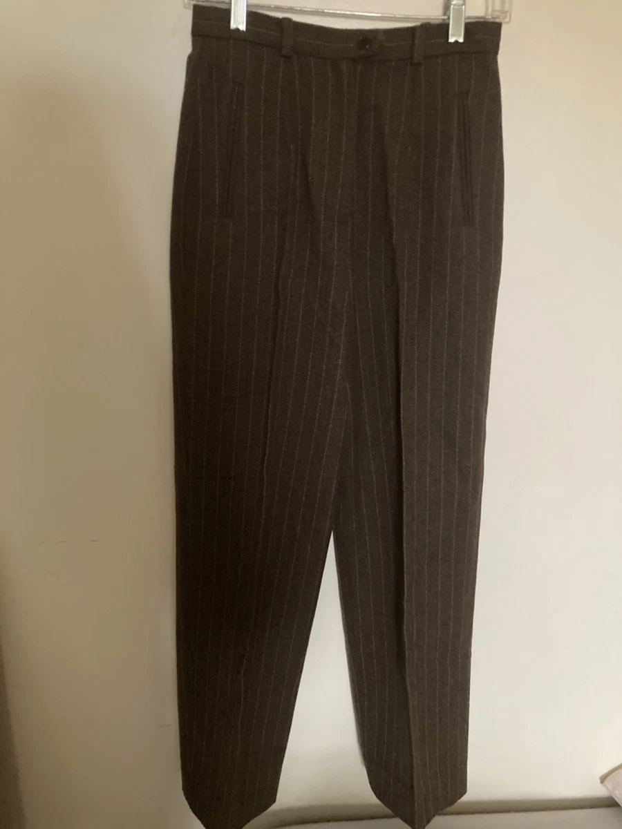 Pantalon à Rayures Gris Max Mara - Taille UK 10 (US 8) - Laine 97%, élasthanne 3% - Neuf Sans étiquettes