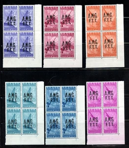 Italy-Trieste #C7-C12 (I695) Com blocks of 4, O/P airs of 1947, MNH,VF,CV$213.20 - Picture 1 of 1