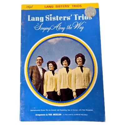 Песенник Lang Sisters Trios Singing Along Way Gospel христианская музыка 1968 винтажный - Изображение 1 из 4