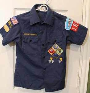 CUB SCOUT YOUTH MEDIUM (10-12) BLUE SHORT SLEEVE SHIRT - BSA (#5) - Picture 1 of 4