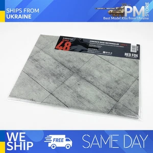 Red Fox DB-48013 1/48 3d Diorama Base Concrete Base Rectangular Type 3 300x230mm - Picture 1 of 6