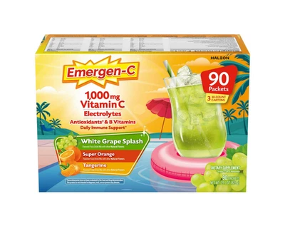 Mezcla de bebidas gaseosas en polvo Emergen-C Vitamina C 1.000 mg, 90 ct. Foto 1 de 4