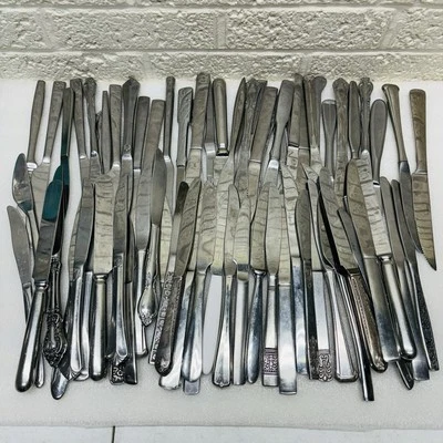 ¡¡Lote Mixto 75!! Varios CUCHILLOS DE CENA de Acero Inoxidable Artesanías Joyería Boda Foto 1 de 4