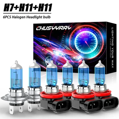 For Mazda 6 2009-2010 6X Halogen Headlight High Low Beam + Fog Light Bulbs - Image 1 of 4