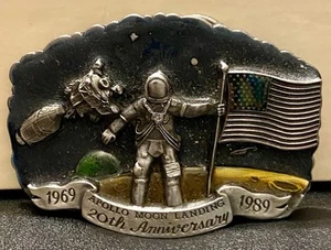 Apollo Moon Landing 20th Anniversary 1969-1989 Collectible Belt Buckle - Picture 1 of 14