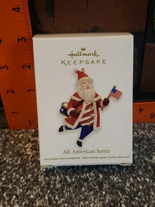 GENUINE Hallmark Keepsake 2011 Holiday Ornament All American Santa - Picture 1 of 8