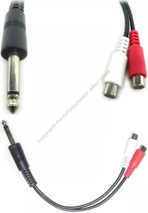 6" Mono 1/4" 6,3 mm Stecker ~ Dual Cinch Buchse Adapterkabel - Bild 1 von 1