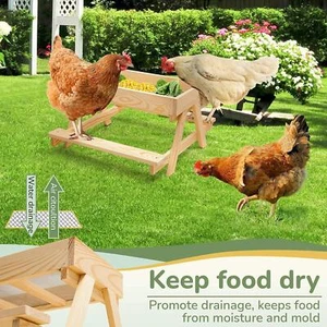 DIY Holz-Hühner-Picknicktisch-Futterspender-Set für Hühnerstall-Zubehör - Bild 1 von 12