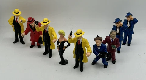 Lot of 9 Vintage Dick Tracy Movie Rubber PVC Figures Toys Disney Applause Cover