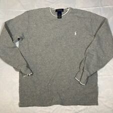 Polo Ralph Lauren Waffle Thermal Teen Junior M Gray T-shirt Cotton Crew Neck