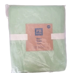 Pottery Barn PB Teen Metro Drape Rideau 100% Cotton 50X63 Grommet Top Green NIP - Picture 1 of 4