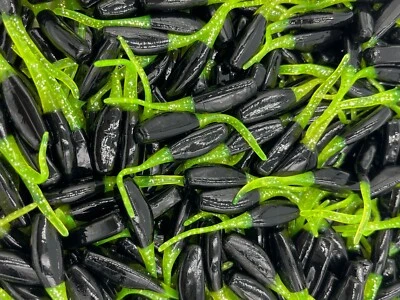 SOUTHERN PRO 24 pk 2" Black Magic Stinger Shad Crappie Fishing Bluegill Perch